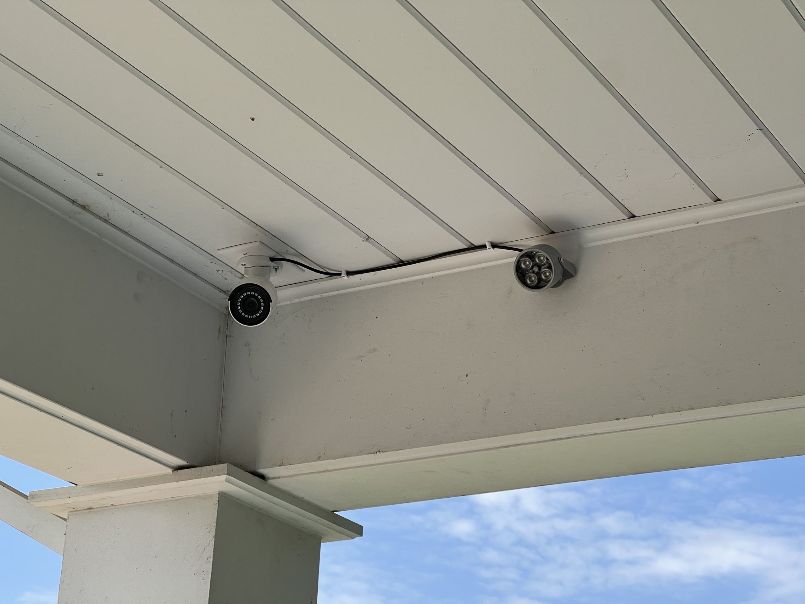 Installed external IR illuminator for POE camera