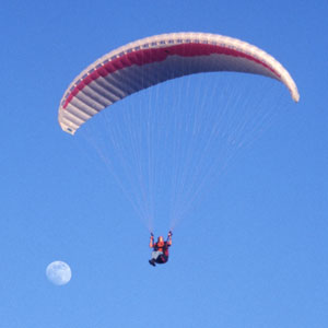 Paragliding with the moon